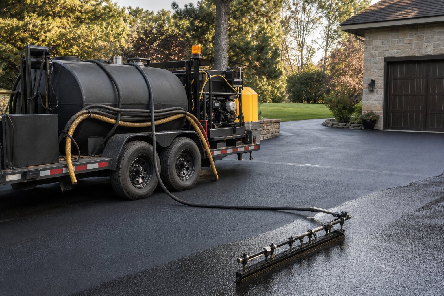 Sealcoating equipment setup
